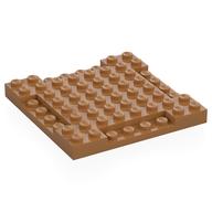 Plate Special 8 x 8 x 2/3 with Four 1 x 4 Recessed Edges (Medium Nougat)