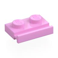 Plate Special 1 x 2 with Door Rail (Bright Pink)