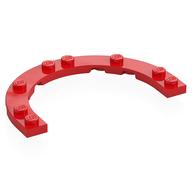 Plate Round Half 5 x 8 with 4 x 6 Round Cutout (Red)