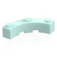 Brick Round Corner 4 x 4 Macaroni Wide with 3 Studs (Light Aqua)