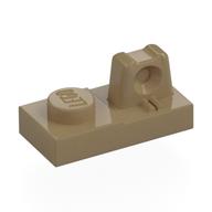 Hinge Plate 1 x 2 Locking with 1 Finger On Top (Dark Tan)