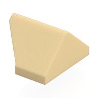 Brick Sloped 45° 2 x 1 Double / Inverted with Bottom Stud Holder (Tan)