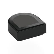 Tile Round 1 x 1 Half Circle with Silver Surface Print (Black)