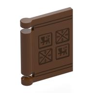 Book Cover with Leather Cover, Symbols Print (Reddish Brown)