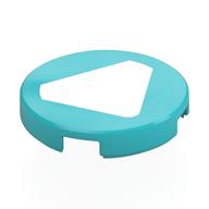 Tile Round 2 x 2 with White Triangle Print (Medium Azure)