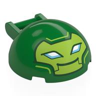 Windscreen 4 x 4 x 1 2/3 Canopy Half Sphere with Handle with Lime Mask, White Eyes (Iron Hulk) Print (Green)