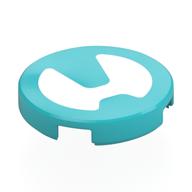 Tile Round 2 x 2 with White Shape Print (Medium Azure)