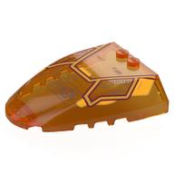 Windscreen 6 x 7 x 1 1/3 with Gold, Dark Red & Copper Cockpit Print (Trans-Orange)