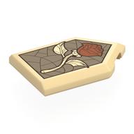 Tile Special 2 x 3 Pentagonal with Stained Glass Window, Rose Print (Tan)