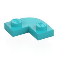 Plate Round Corner 2 x 2 with 1 x 1 Cutout (Medium Azure)