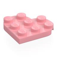 Plate Angled 3 x 3 with Heart Shape (Warm Pink)