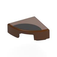 Tile Round 1 x 1 Quarter with Black Circle on Edge Print (Reddish Brown)