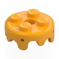Plate Special Round 2 x 2 with Melting Drops/Icing on Sides (Bright Light Orange)