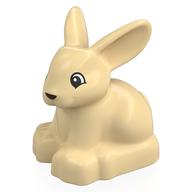 Duplo Animal Rabbit with Head Raised and Black Nose Print (Tan)