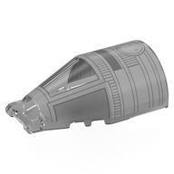 Windscreen 7 x 4 x 2 Round with Handle with Dark/Light Bluish Grey Cockpit Print (Trans-Clear)