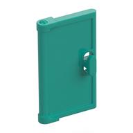 Door for Window Frame 1 x 4 x 3, Semicircular Handle Holes on Back (Dark Turquoise)
