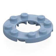 Plate Round 4 x 4 with 2 x 2 Round Opening (Sand Blue)