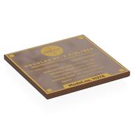 Tile 6 x 6 with Gold 'DOUGLAS DC-3 AIRLINER', Stats Print (Reddish Brown)