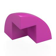 Brick Round Corner, Curved 2 x 2 x 1 2/3 Quarter Dome with 1 Cutout (Dark Pink)