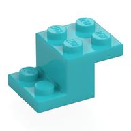 Bracket 3 x 2 x 1 1/3 with Bottom Stud Holder (Medium Azure)