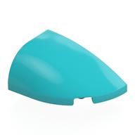 Brick Round, Curved Double 3 x 2 Beveled with Stud Notch Right (Medium Azure)