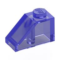 Brick Sloped 45° 2 x 1 with Bottom Pin (Trans-Purple)