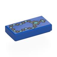 Tile 1 x 2 with Silver Necklace, Bright Light Jewels Print (Blue)