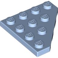 Wedge Plate 4 x 4 Cut Corner (Bright Light Blue)