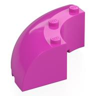 Brick Round Corner 6 x 6 x 2 (Dark Pink)