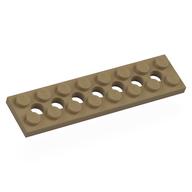 Technic Plate 2 x 8 [7 Holes] (Dark Tan)