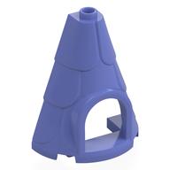 Tower Roof 2 x 4 x 4 Half Cone Shaped with Roof Tiles and Window (Blue Violet)