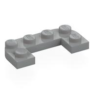 Plate Round Half 2 x 4 with 1 x 2 Cutout (Light Bluish Gray)