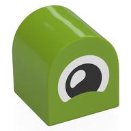 Duplo Brick 2 x 2 x 2 Curved Top with Squinting Eye Print (Lime)