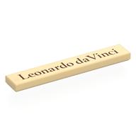 Tile 1 x 6 with 'Leonardo da Vinci' Print (Tan)