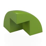 Brick Round Corner, Curved 2 x 2 x 1 2/3 Quarter Dome with 1 Cutout (Lime)