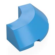 Brick Round Corner 4 x 4 x 1 with Bottom Cut Outs, No Studs, Flat Top (Dark Azure)