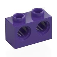 Technic Brick 1 x 2 [2 Pin Holes] (Dark Purple)