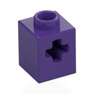Technic Brick 1 x 1 with Axle Hole (Dark Purple)
