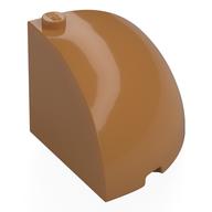 Brick Round Corner 4 x 4 x 3 Quarter Dome Top (Medium Nougat)