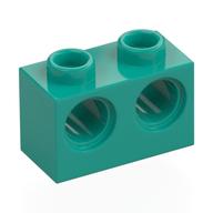 Technic Brick 1 x 2 [2 Pin Holes] (Dark Turquoise)
