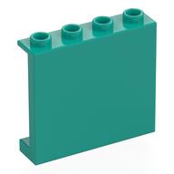 Panel 1 x 4 x 3 [Side Supports / Hollow Studs] (Dark Turquoise)