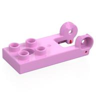 Duplo Plate 2 x 3 with 4 Studs and Reinforced Hinge (Bright Pink)