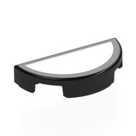 Tile Round 1 x 2 Half Circle with Silver Surface Print (Black)