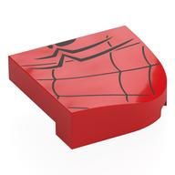 Brick Round, Curved 4 x 4, No Studs with Spider Web, and Half of Spider-Man Logo Print (Red)