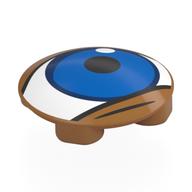 Plate Round 2 x 2 with Rounded Bottom with White Eye, Blue Iris Print (Medium Nougat)