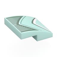 Brick Curved 2 x 2 x 2/3 with Robe with Sand Green/White Trim, Striped Underdress Print (Light Aqua)