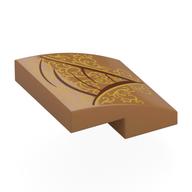 Brick Curved 2 x 2 x 2/3 with Dress/Robe with Gold Decorations, Dark Red Trim, Creases Print (Medium Nougat)