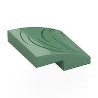 Brick Curved 2 x 2 x 2/3 with Dress, Dark Green Creases Print (Sand Green)