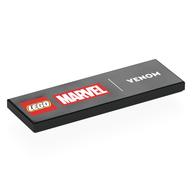 Tile 2 x 6 with 'LEGO MARVEL VENOM' Print (Black)