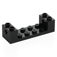 Brick Special 2 x 6 x 1 1/3 with Axle Holes and 2 x 4 Recessed, Ridges at Underside (Black)